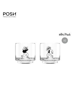 แก้วน้ำ Water glass TIME - You & I Collection - Set 03 (Double Rock 360 ml) จากพอช POSHcreativeliving แก้วน้ำดีไซน์สวย