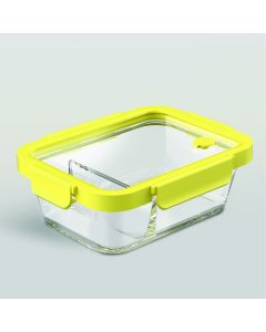 กล่องแก้วถนอมอาหาร REGO Box rectangle Yellow Fizz 1050ML