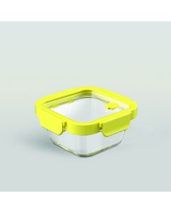 กล่องแก้วถนอมอาหาร REGO Box Square Yellow Fizz 520ML