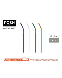 หลอดโบโรซิลิเกตสีสันสดใส KLASSY FUNKY SET OF STRAW WITH BRUSH