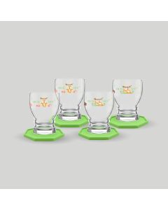 ชุดแก้วน้ำและที่รองแก้ว Deer Destiny Drinking Set 300 ml - Green
